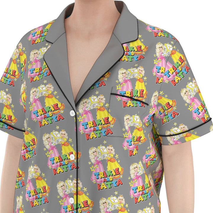 Trixie and Katya - Mario Satin PJ Set - dragqueenmerch