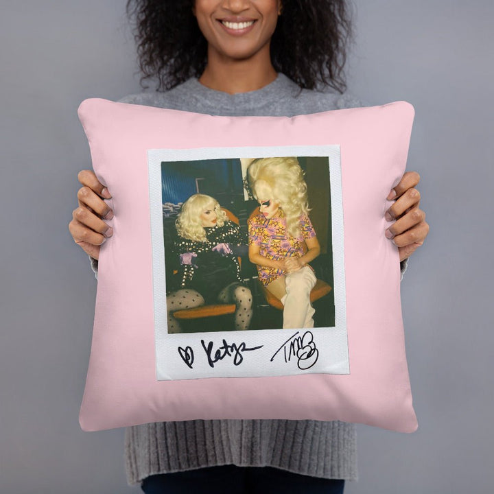 Trixie and Katya - Pu**y Watch Pink Throw Pillow - dragqueenmerch