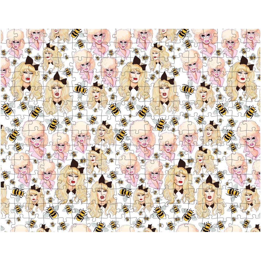 Trixie & Katya - Bees Jigsaw Puzzle - dragqueenmerch