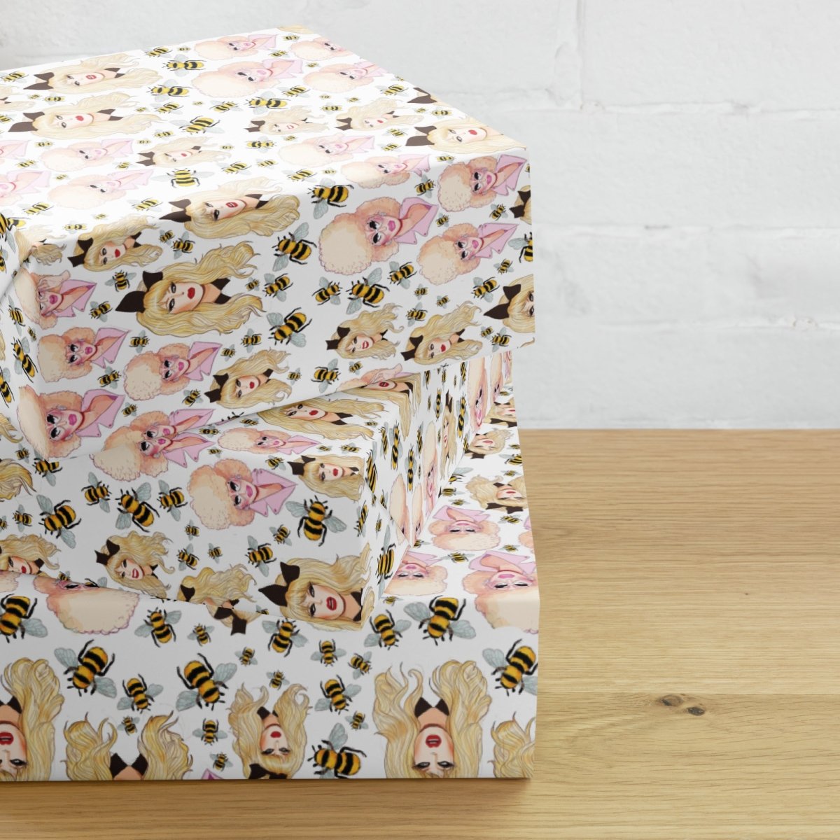 Trixie & Katya - Bees Wrapping paper sheets - dragqueenmerch