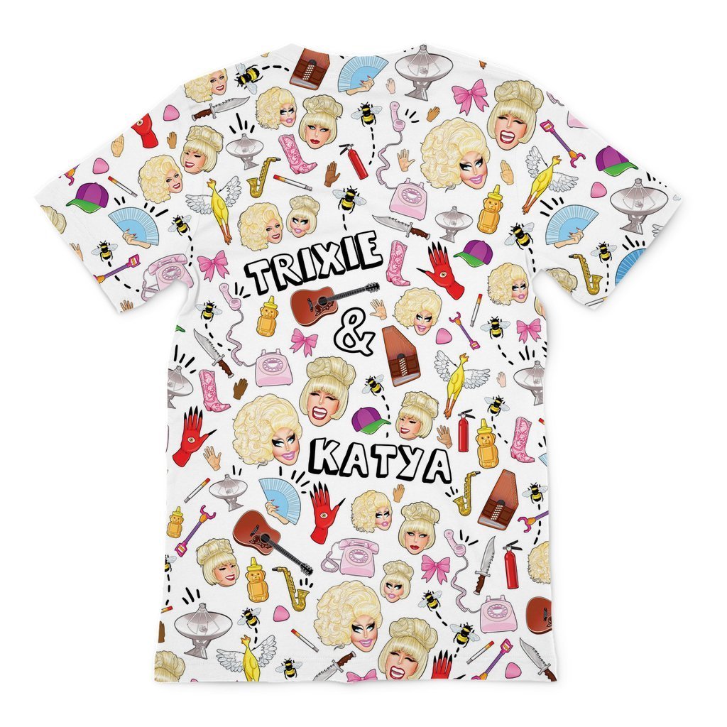 TRIXIE / KATYA COLLAGE ALL OVER PRINT T-SHIRT