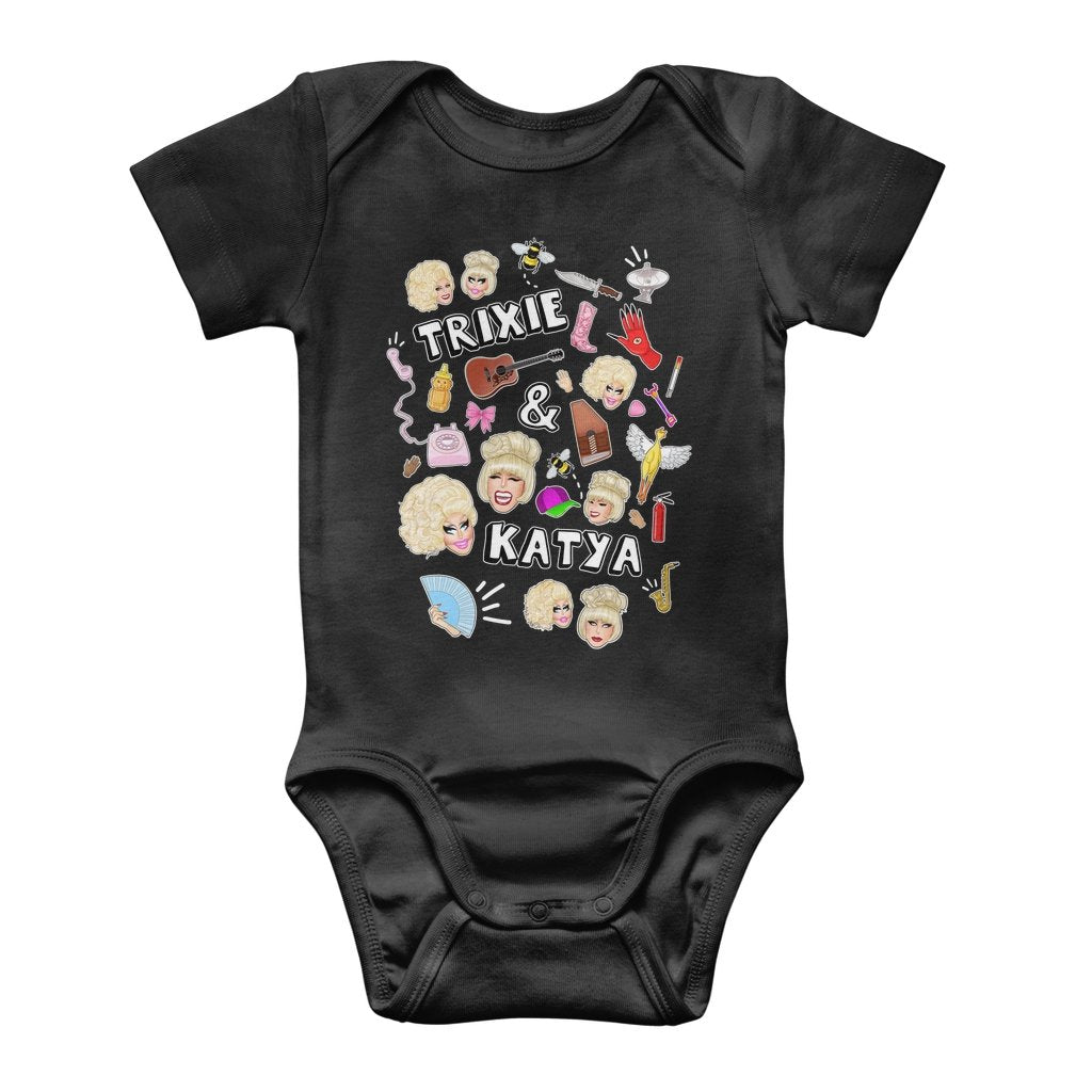 Trixie & Katya "Collage" Baby Onesie - dragqueenmerch