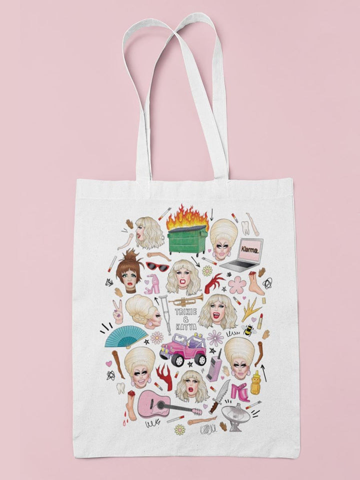 Trixie & Katya Collage Refresh Tote Bag - dragqueenmerch
