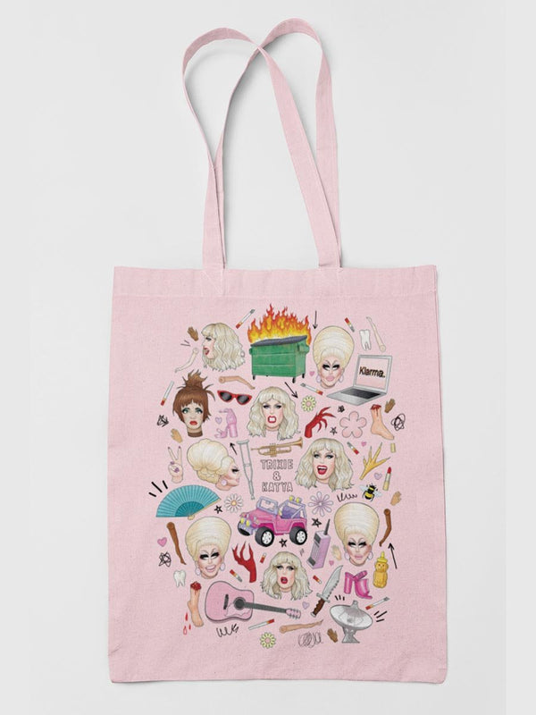 Trixie & Katya Collage Refresh Tote Bag - dragqueenmerch