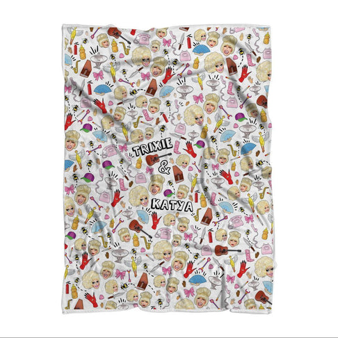 TRIXIE AND KATYA - COLLAGE ﻿COZY BLANKET