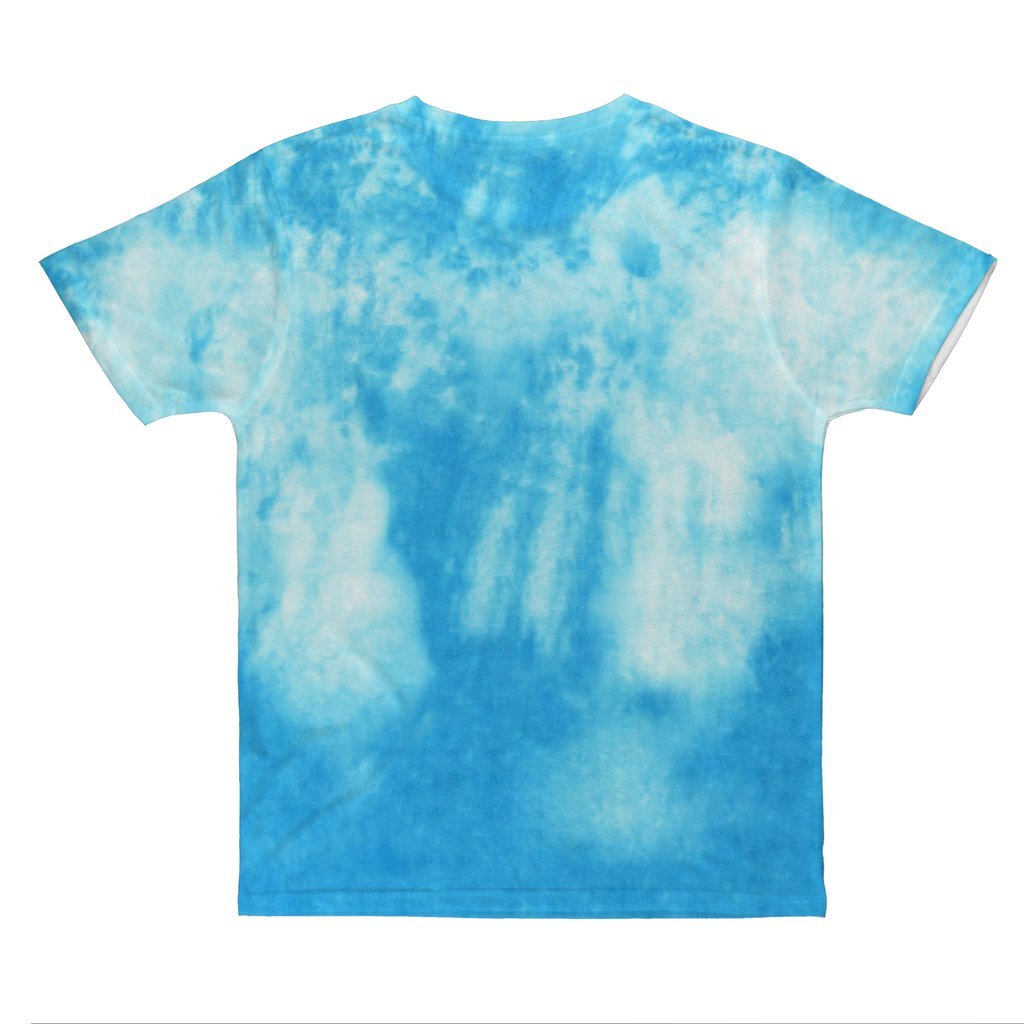 TRIXIE / KATYA "COLLAGE" TURQUOISE CLOUD DYE ALL OVER PRINT T-SHIRT