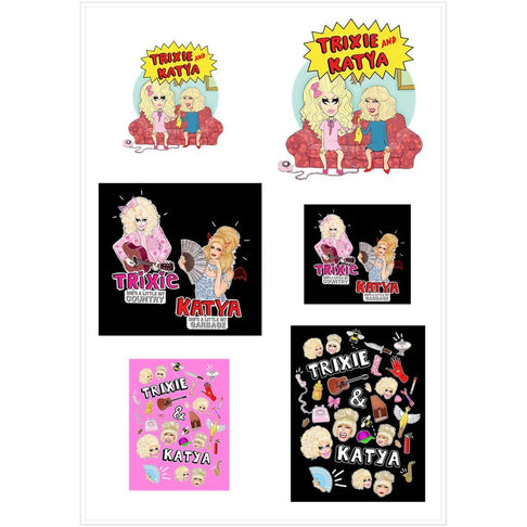 TRIXIE & KATYA v2 MULTI STICKER SHEET - dragqueenmerch