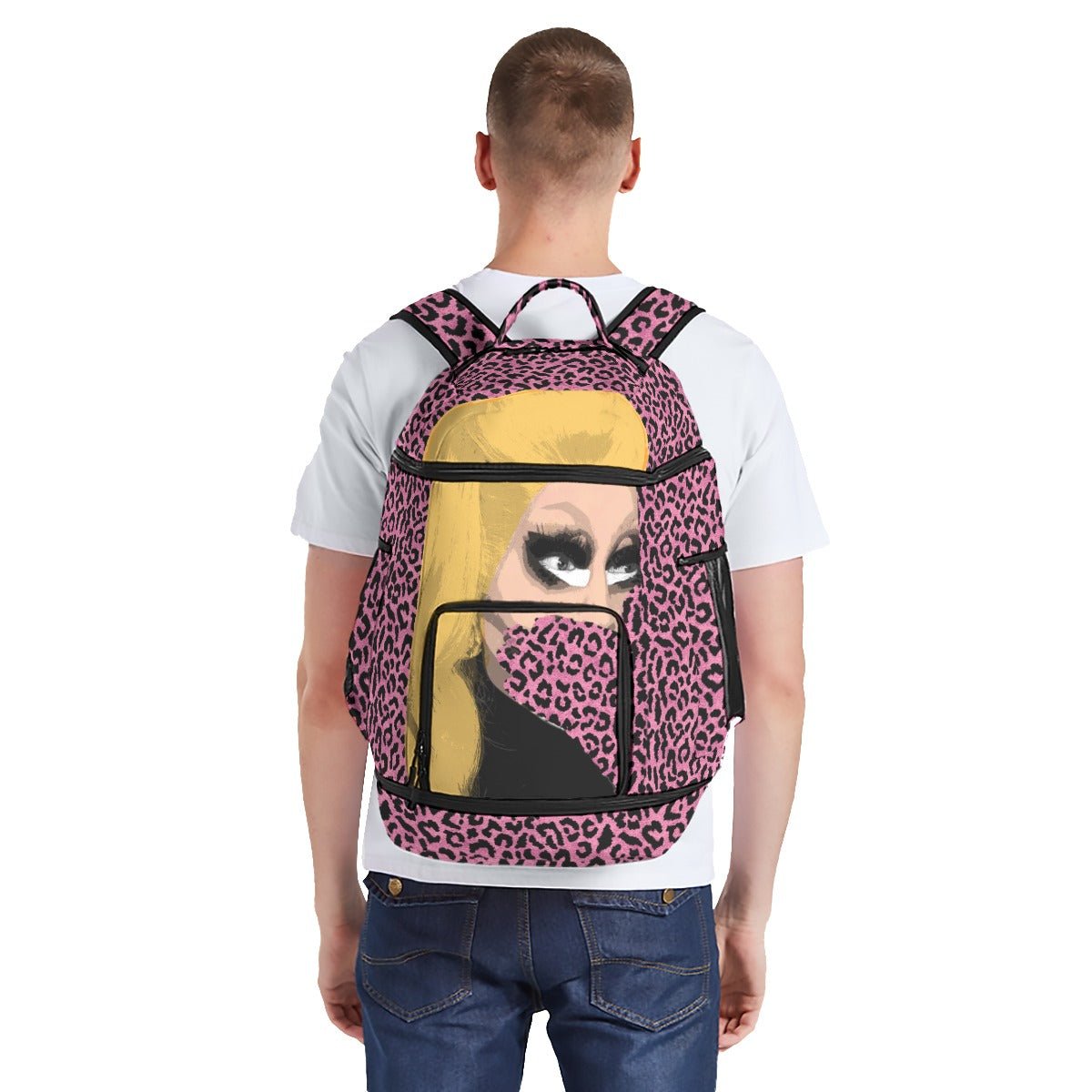 Trixie Matel - Leopard Gasp Large Travel Backpack – dragqueenmerch