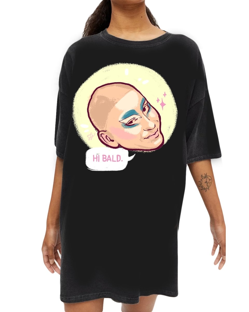 Trixie Mattel Hi Bald T-Shirt Dress - dragqueenmerch