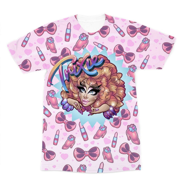 TRIXIE MATTEL ICONS BY MICAH SOUZA ALL OVER PRINT T-SHIRT - dragqueenmerch