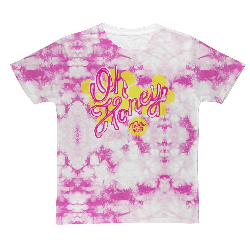 TRIXIE MATTEL "OH HONEY" CRINKLE DYE ALL OVER PRINT T-SHIRT