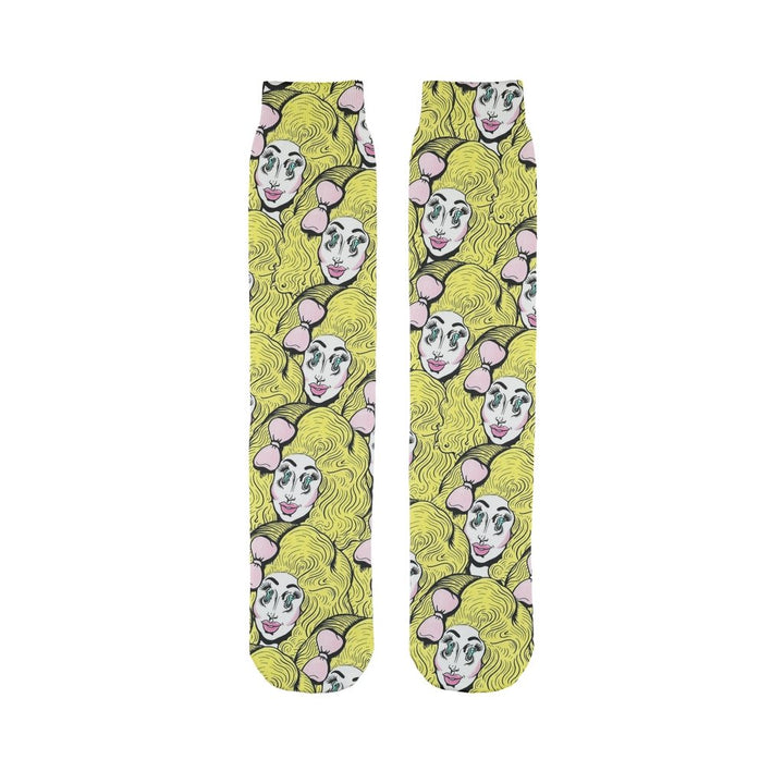 Trixie Mattel "Puppy Teeth" All Over Print Tube Socks - dragqueenmerch