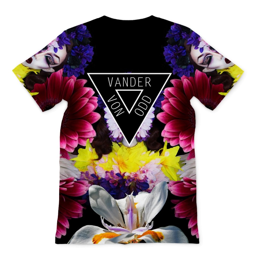 VANDER VON ODD "FLORALS" ALL OVER PRINT T-SHIRT - dragqueenmerch