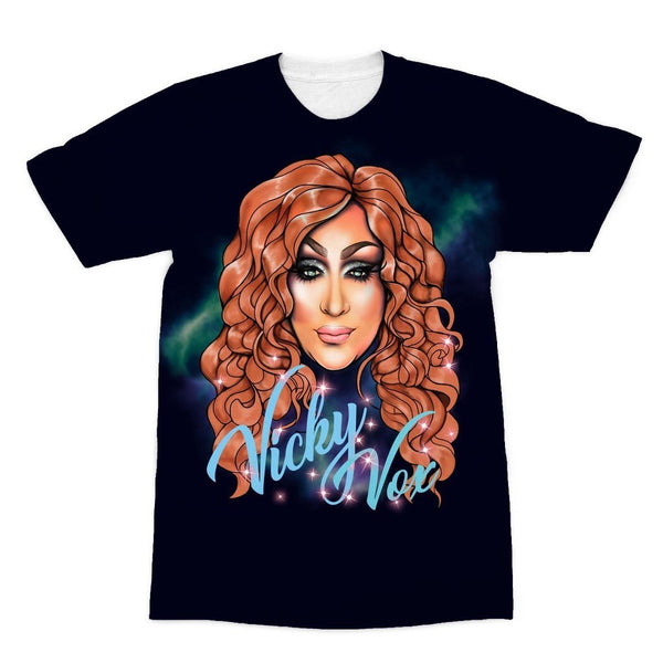 VICKY VOX by THE DRINKY BEAR ﻿ALL OVER PRINT T-SHIRT